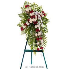 Funeral Wreath With White And Red Roses Buy Flower Delivery Online for specialGifts