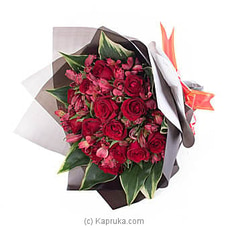 Floral Rose - 15 Red Rose with Astermania Bouquet at Kapruka Online