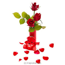 Vase In Red- Mix Of Red Roses - Flowers For You at Kapruka Online