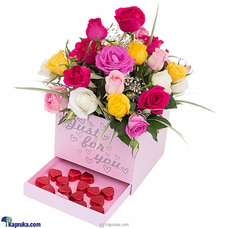 Spark Of Roses- Mix Of Pink Roses, Yellow Roses, White Roses And Java Chocolates Buy Flower Republic Online for flowers