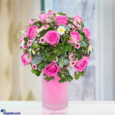 Truly Glorious Pink Roses Flower Arrangement  By Flower Republic  Online for flowers