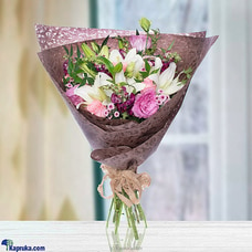 Radiant Petals Pink Rose & Lily Flower  Bouquets Buy mothers day Online for specialGifts