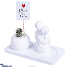 Forever Mine Cactus Pot With a couple Statue Ornament-Gift for Her, Gift For Him, Gift for Anniversa at Kapruka Online