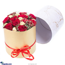 Abundant Love Flower Arrangement With 12 Red Roses And  8 Ferrero Rocher`s Chocolates Buy valentine Online for specialGifts