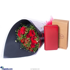 Let`s Stay Together 12 Red Roses Bunch With P.G Martin Wallet Buy Flower Delivery Online for specialGifts