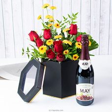 Hey Cupid! Blooms With Non Alcholic Wine Buy Flower Delivery Online for specialGifts
