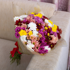 Happiness Overloaded Chrishanthimum Bouquet Buy Flower Delivery Online for specialGifts