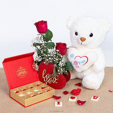 Love Burst Gift Sets- Red Roses, Teddy Bear with Java Chocolates Buy Flower Delivery Online for specialGifts