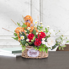 Teddy Love Flower Arrengement Buy Flower Delivery Online for specialGifts