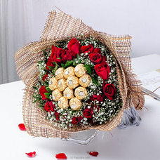 Ferrero Blooms Of Love 15 Red Rose Arrengement Buy Flower Delivery Online for specialGifts