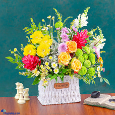 Colorful Floral Fusion Vase Buy Flower Delivery Online for specialGifts