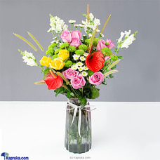 Floral Sunset Delight Vase Buy Flower Delivery Online for specialGifts
