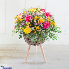 Pink And Yellow Delight Flower Arrangement Buy Flower Delivery Online for specialGifts
