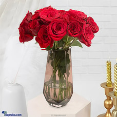 Romance In Bloom Vase with 20 Red Roses Buy valentine Online for specialGifts