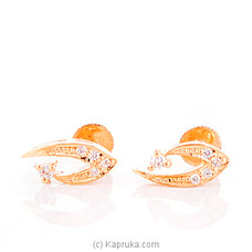 22kt Gold Ear Stud With Zercones  Online for specialGifts