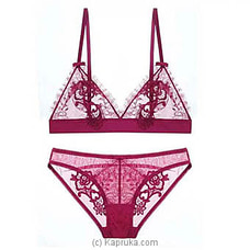 Lace Bra And Brief Set Maroon Buy Dark Angels Online for specialGifts
