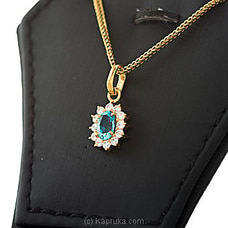 Mallika Hemachandra 22kt Gold Pendant With Blue Topaz and Cubic Zirconia (P580/5) Buy Jewellery Online for specialGifts