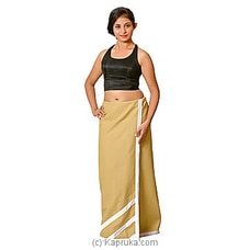 Linen Lungi In Beige Color With Lace Buy SWINI AYURVEDIC (Kamba) Online for specialGifts