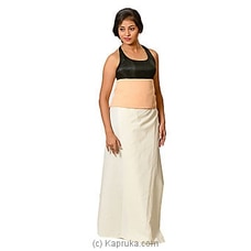 Linen Off White Lungi With Yellow Color Stripe Blouse Materiel at Kapruka Online