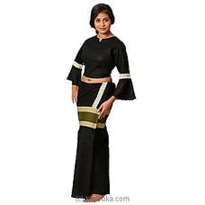 Linen Black Lace Lungi With Black Blouse Materiel at Kapruka Online