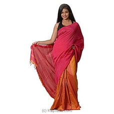 Pink And Orange Handloom Saree  By Kamba  Online for specialGifts