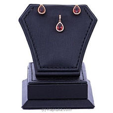 Vogue 18k Gold Red Garnet Pendant With Ear Stud Set Buy Vogue Online for specialGifts
