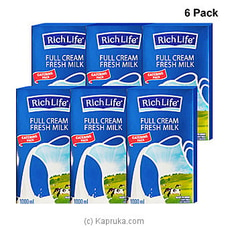 Rich Life Full Cream Fresh Milk 1L - 6 Pack at Kapruka Online