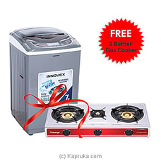 Innovex IFA70S Steel Drum Fully Automatic Washing Machine With 5 Years Warranty + Free 3 Buner Gas Cooker By Innovex at Kapruka Online for specialGifts