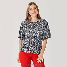 Pebble Gray Floral-Bell Sleeve Knit T-shirt Buy Miika Online for specialGifts