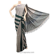 Gray Cotton Handloom Saree at Kapruka Online
