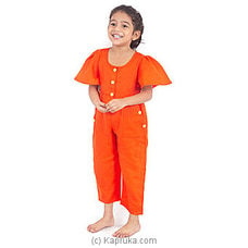 Frilled Sleeves Jump Suit Orange-LJS001 Buy LISHE Online for specialGifts