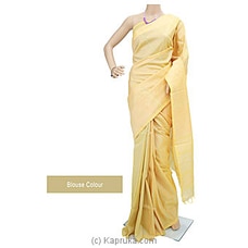 Light Yellow Rayon Mixed Cotton Handloom  Saree -S1301 Buy COTTON WEAVERS HANDLOOM SRI LANKA Online for specialGifts