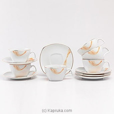 Dankotuwa Fancy Wave Gold Tea Set- 12 Pieces Buy Dankotuwa Online for specialGifts