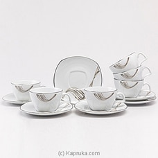 Dankotuwa Fancy Wave Platinum Tea Set- 12 Pieces at Kapruka Online