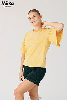 Bell Sleeve Knit T-shirt MT233 Mayan Yellow Buy Miika Online for specialGifts