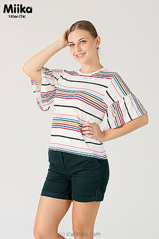 Bell Sleeve Knit T-shirt MT233 Rainbow Glow at Kapruka Online