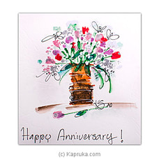 Hand Painted Happy Anniversary Greeting Card Buy Greeting Cards Online for specialGifts