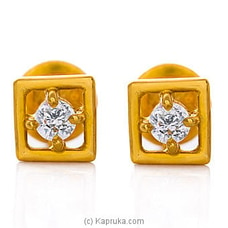 Vogue 22K Gold Ear Stud Set With 2 (c/z) Rounds Buy Vogue Online for specialGifts