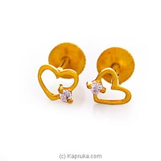 Mallika Hemachandra 22kt Gold Ear Stud  set with Cubic Zirconia( E93/1) Buy Mallika Hemachandra Jewellers Online for specialGifts