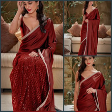 Red Colour Heavy Soft devsena silk, Soft butter net Saree at Kapruka Online
