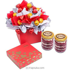 Java Mesmerizing Aura Of Love Chocolates With Two Red Velvet Jars  By Java  Online for specialGifts