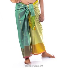 Handloom Ladies Sarong   Dark Green  And Light Green/Lungie-SRG/LAD/BOR/B05 Buy Clothing and Fashion Online for specialGifts
