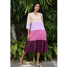 Cotton Mixed Color Front-open Dress at Kapruka Online