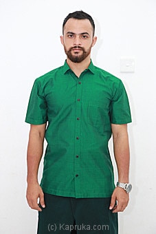 Cotton Weavers Men`s Handloom Shirt Green- HS0122  By COTTON WEAVERS HANDLOOM SRI LANKA  Online for specialGifts