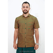 Cotton Weavers Men`s Handloom Shirt Green striped -HS0114 Buy COTTON WEAVERS HANDLOOM SRI LANKA Online for specialGifts