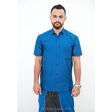 Cotton Weavers Men`s Handloom Shirt blue HS0117 Buy COTTON WEAVERS HANDLOOM SRI LANKA Online for specialGifts
