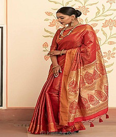 Soft kanchipuram silk saree Orange mixed  By Amare  Online for specialGifts