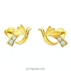 Swarnamahal 22kt Yellow Gold Ear Stud With Swarovski Zirconia- ES1027 Buy Swarna Mahal Online for specialGifts