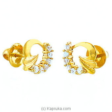 Swarnamahal 22kt Yellow Gold Ear Stud With Swarovski Zirconia- ES1029 Buy Swarna Mahal Online for specialGifts