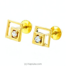 Swarnamahal  22kt Yellow Gold Ear Stud With Swarovski Zirconia- ES1075 Buy Swarna Mahal Online for specialGifts